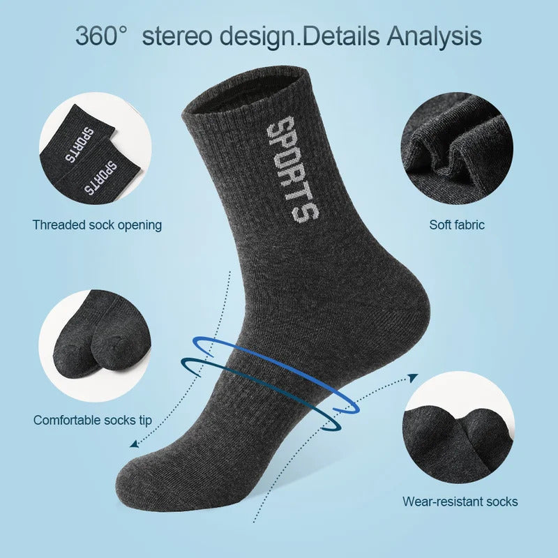 5 Pairs Apring Summer winter Mens Sports Socks  Leisure Sweat Absorbent Comfortable Thin Breathable Socks men Basketball Meias男士袜子
