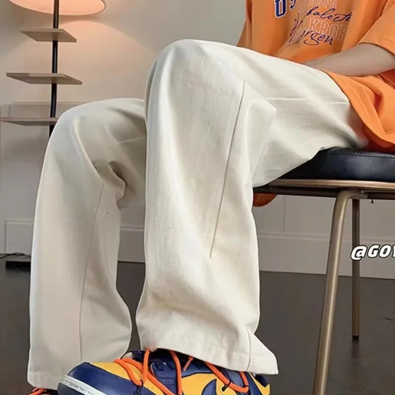 休闲裤男Trendy Loose-Fit Straight-Leg Casual Pants For Men New Arrival Spring Autumn High Street Style European Fashion