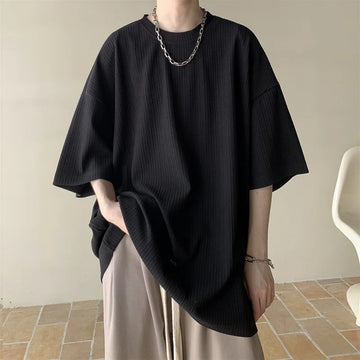 T恤男Loose Summer Men T-shirt Ice Silk Thin Sleeve Clothing Trendy Short Sleeve Male Version