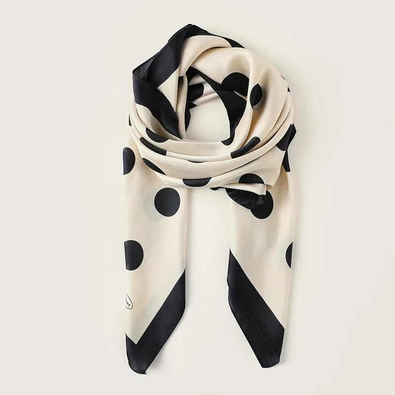 丝巾女2022 Spring Summer Fashion Polka Dots Poncho Designer Quality Headwrap Lovely Women Luxury Scarf