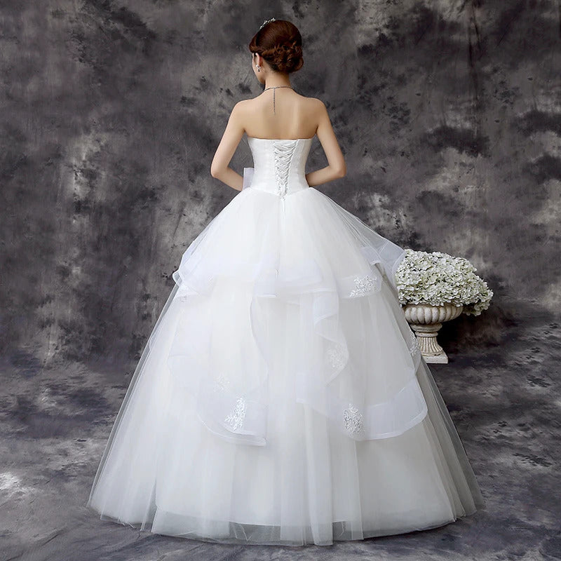 礼服女Y&M Novias Strapless Wedding Dress 2025 New Korean Ivory Princess Frock Bridal Gown Customized Pluse size Vestido De Novia