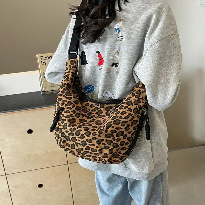 包包Leopard Print Crossbody Bags for Women Corduroy Casual Shoulder Tote Bags Ladies Sac A Main Femme Designer Luxury Handbags 2024