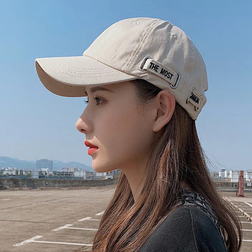 帽子女Soft Cotton Unisex Baseball Cap Solid Color Letter Embroidery Snapback Visors Hat Outdoor Sport Hip Hop Sun Cap Streetwear