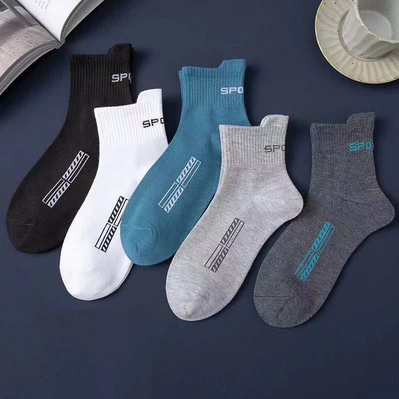 High Quality Lot Men's Socks Casual Breathable Run Sports Socks 5 Pairs Male Cotton Socks Winter Black Socks Men Large size38-45男士袜子