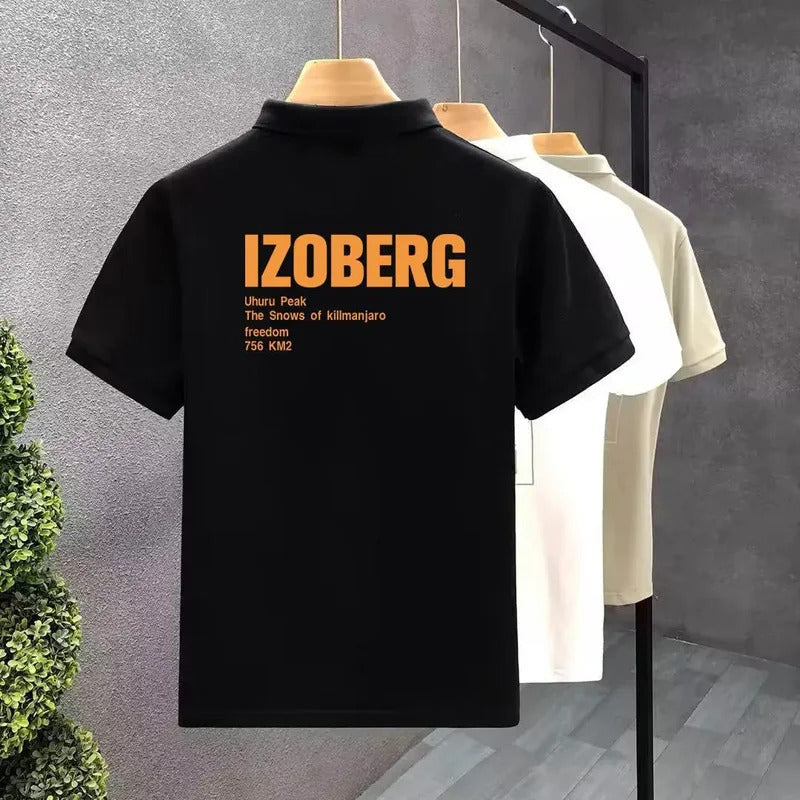POLO男American Style Letter Print Polo Shirt Men's Summer New Inseam Lapel T-Shirt Casual Top Slim Fit Ins Trendy Smooths Your Silhoue
