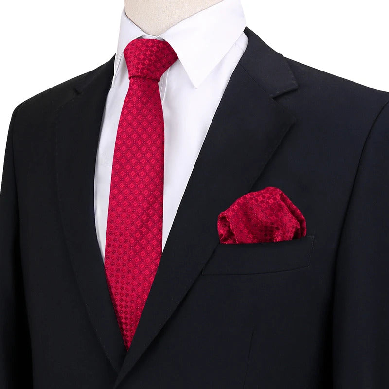 领带男Ties For Men Neck Tie Wedding Accessories Gift For Man Pocket Square Suit Set Luxury Necktie Solid Color 2pcs Set Business Daily