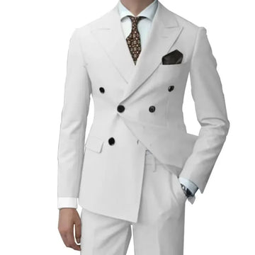 礼服男Classic Men's Jackets Set Luxury Jacket Pants 2-Piece Set  Double-Breasted Wedding Groom Business Slim Fit Formal