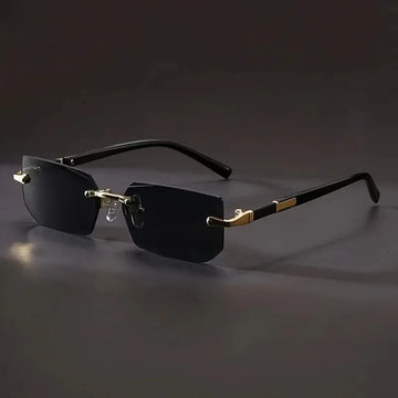 太阳镜男1pc Rimless Sunglasses Rectangle Women Men Shades Small Square Sun Glasses For Female Male Beach Vacation Travel Eyewear