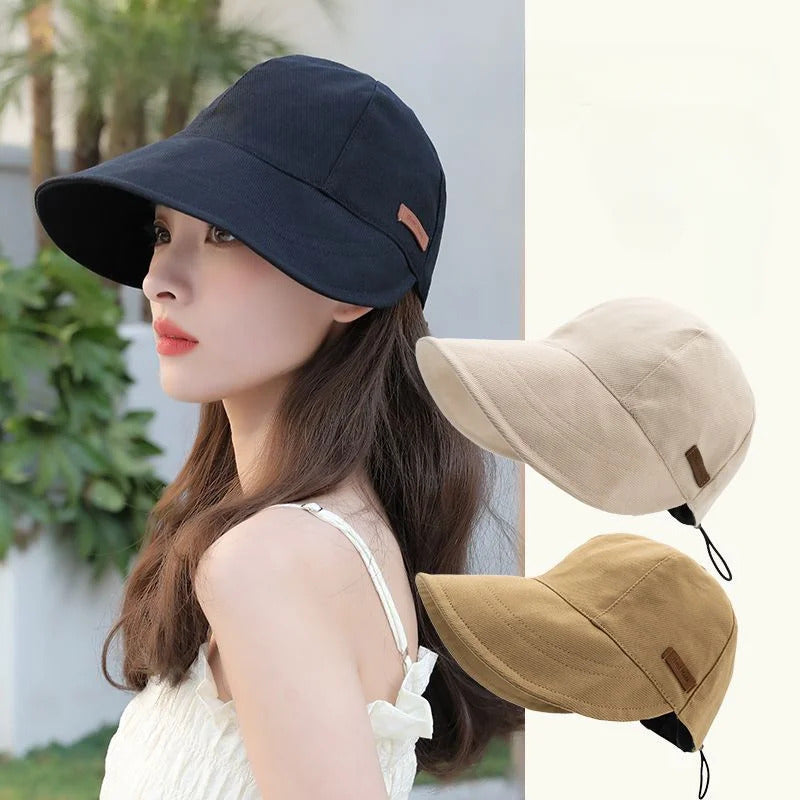 帽子女UV Protection Hat Fisherman Cap Sun Hat Portable Foldable Wide Brim Sun Protection Hats Summer Adjustable Size Cap for Women