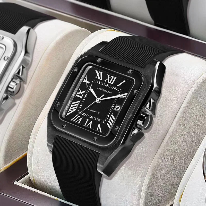 手表男手表男Wholesale Men's Mechanical Wristwatch Waterproof Large Dial Automatic Business Style Watch Hollow Stripes Design