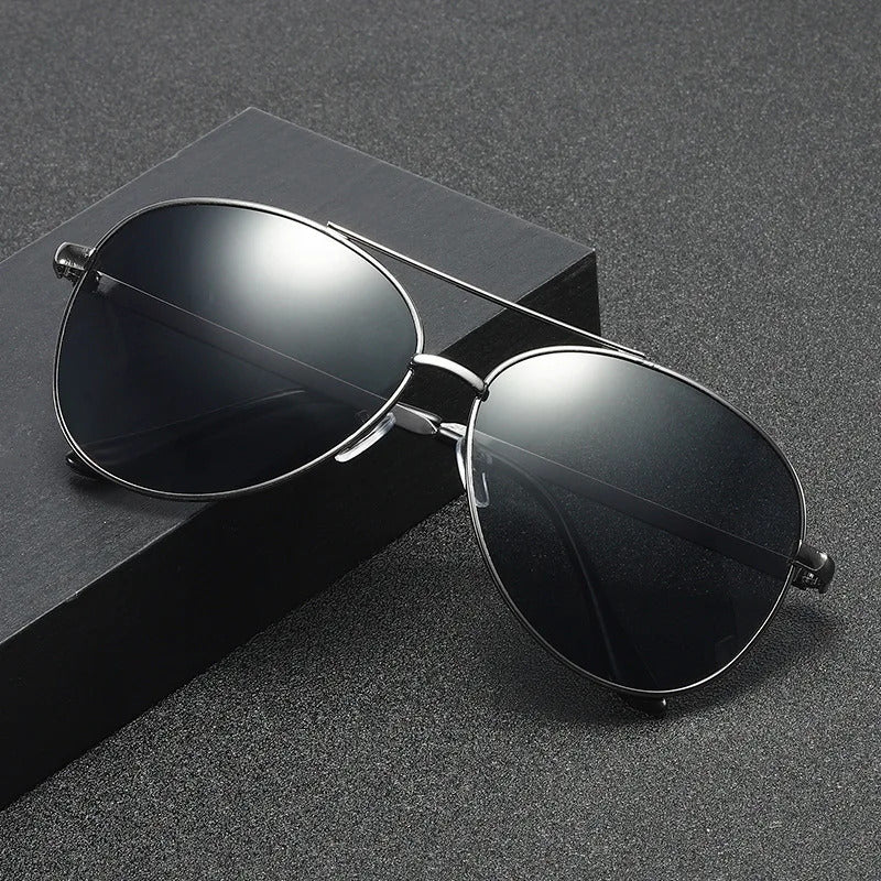 太阳镜男Vintage Metal Large Frame Oval Sunglasses Men's Outdoor Driving Sun Glasses Men's Fishing Fashion Eyewear UV400 Oculos De Sol