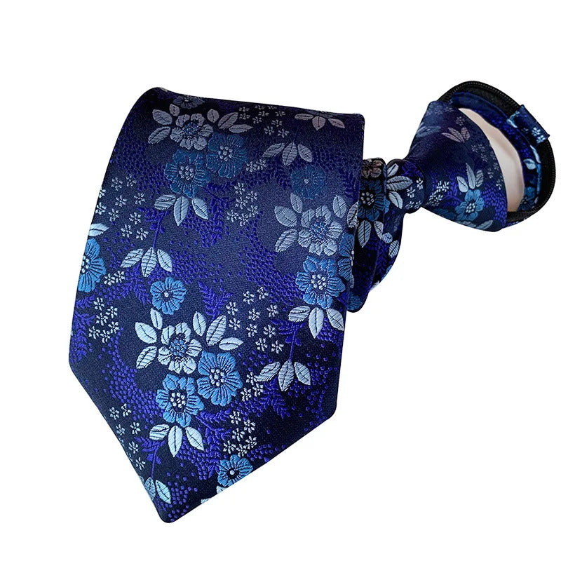 领带男Zipper Tie For Men Women 8cm Classic Neck Tie Wedding Party Casual Paisley Design Plaid Men Neckties Suit Easy Pre-tied Cravats
