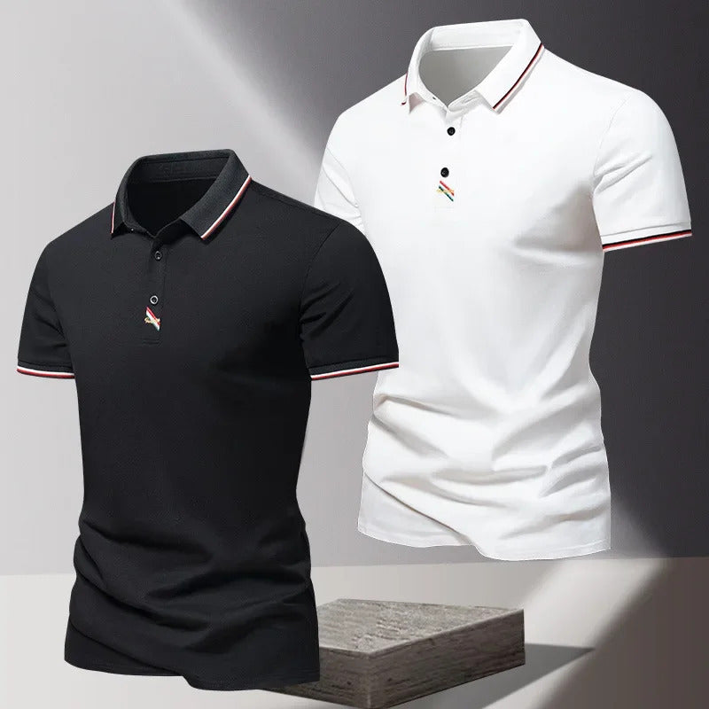 POLO男2024 New Summer Thin Ice Silk Short Polo Men's Short Sleeves Casual Lapel Top Base Layer T-Shirt