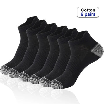 6 Pairs High Quality Men Ankle Socks Breathable Cotton Sports Socks Mesh Casual Athletic Summer Thin Cut Short Sokken Size 38-48男士袜子