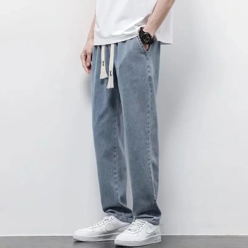 牛仔裤男2022 Summer New Straight-Leg Jeans Men's Casual Loose-Fit Bell Bottoms Trendy Brand Ins Style For Outfits And Fashion