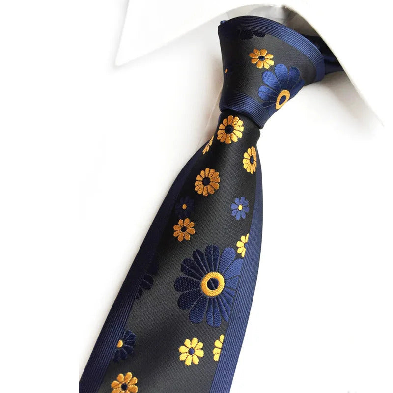 领带男Black Neck Tie For Men Slim 6cm Necktie Plaid Dots Floral Pattern Business Silk Tie For Shirts Men Women Wedding Gravata Necktie
