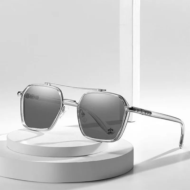 太阳镜男New Fashion Gradient Sunglasses Luxury Brand Trend Men Sun Glasses Men Outdoor Driving Metal Frame Eyewear UV400 Oculos De Sol