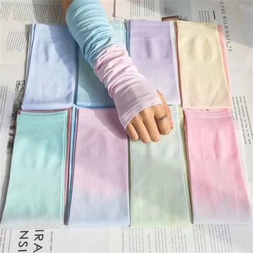 防晒冰袖女Women's summer ice silk two-color anti-uv color gradient sunscreen dazzle color ice sleeve ZT018