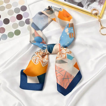 丝巾女2021 Elegant Puzzle Print Square Scarf Women Bandana Hairband Lady Head Wraps Female Shawl Fashion Neckerchief
