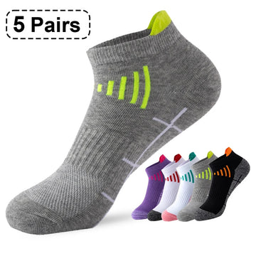 5 Pairs Men Sport Socks Athletic Cycling Socks Breathable Outdoor Basketball Fitness Running Socks For Men And Women Ankle Socks男士袜子