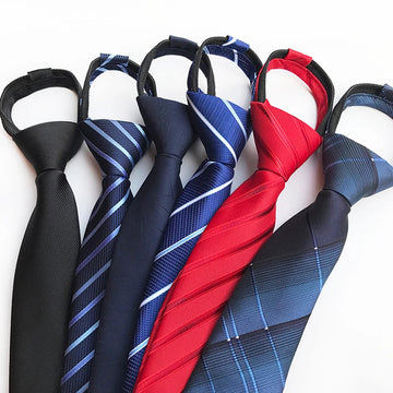 领带男Ties For Men Black Tie Zipper Pre-tied Bow Tie Women's Green Navy Blue Red Neckties Classic 8cm Neck For Men Shirt Cravat Zipper
