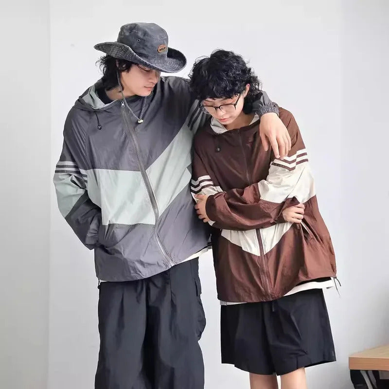 防晒衣男Summer Sun Protection Jacket Men's Unique Hip Hop Casual Trendy Ins Style Loose Fit Hooded Skin Clothing From China Mainland
