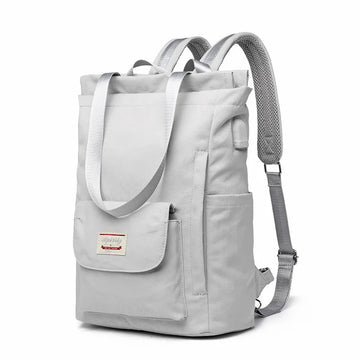包包男Waterproof Stylish Laptop Backpack women 13 13.3 14 15 15.6 inch  Korean Fashion Oxford Canvas USB College Back pack bag female