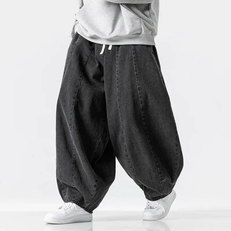 牛仔裤男2024 Spring Autumn New Men's Jeans Plus Size Japanese Vintage Harajuku Straight-Leg Pants Loose Fit Wide-Leg Casual Pants