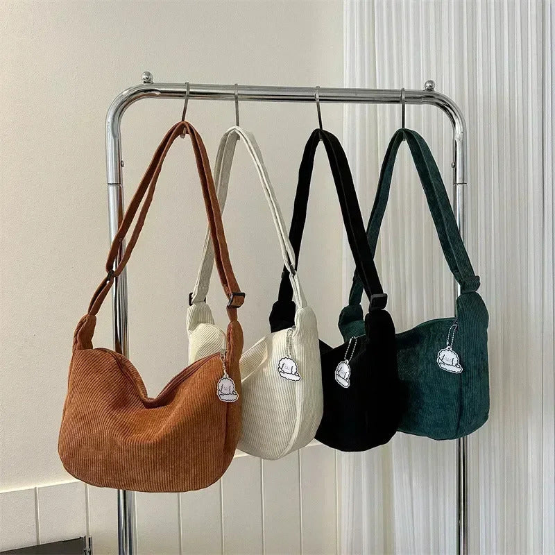 包包Corduroy Crossbody Bags for Women Ladies Large Capacity Shoulder Bag Fashion Purse and Handbags Solid Color Women Messenger Bag