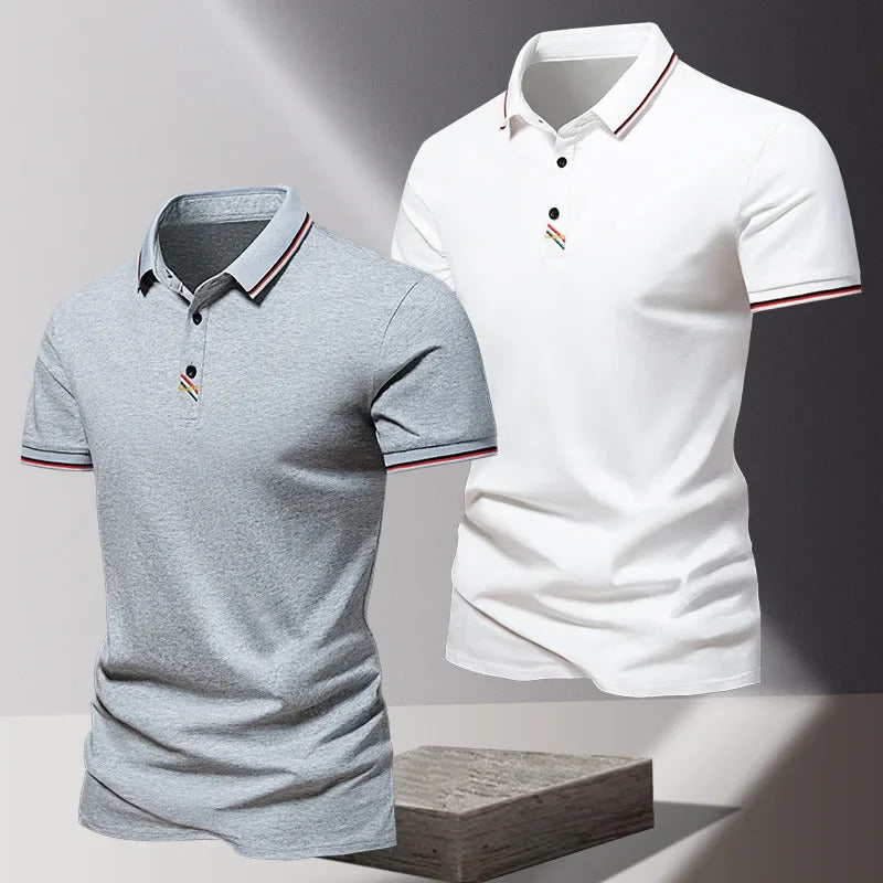 POLO男2024 New Summer Thin Ice Silk Short Polo Men's Short Sleeves Casual Lapel Top Base Layer T-Shirt