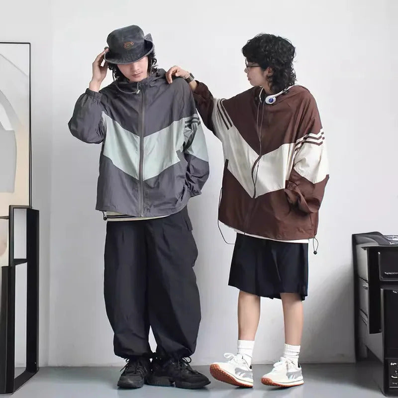 防晒衣男Summer Sun Protection Jacket Men's Unique Hip Hop Casual Trendy Ins Style Loose Fit Hooded Skin Clothing From China Mainland