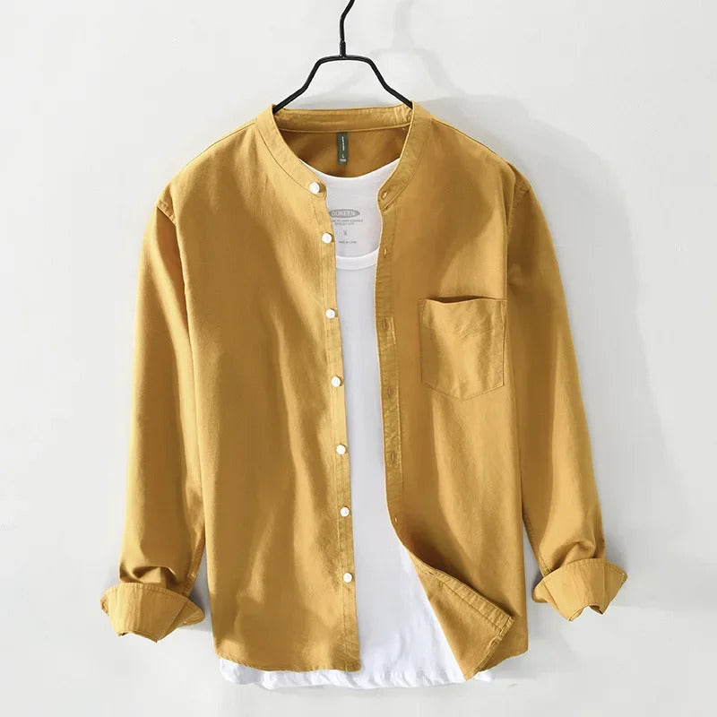 衬衫男Casual Men's Z514 Shirt Solid Color Pocket Decoration Long Sleeve Youthful Style Leisure Clothing From China Mainland