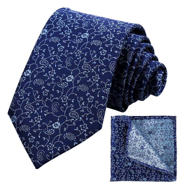领带男Tie Pocket Square Set For Men Business Necktie Handkerchief Set Jacquard Woven Floral Fashion Paisley Groom Groomsman Gifts