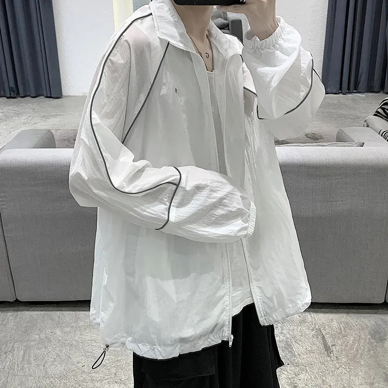 防晒衣男Versatile Loose-fit Casual Jacket For Men Summer Thin Sun-protective Stand Collar Japanese Trendy Brand Couple Sunscreen Clothes