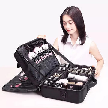 包包New Fashion Women Cosmetic Bag Travel Makeup Professional Make Up Box Cosmetics Pouch Bags Beauty Case For Makeup Artist