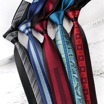 领带男Fashion Elegant Versatile Ties 6CM Men's Jacquard Polyester Tie Fit Man Formal Business Wedding Party Necktie Father's Day Gift