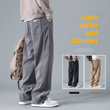 休闲裤男Corduroy Pants For Men Casual Sporty American Style Loose Fit Plus Size Straight Leg Bell Bottoms Spring Autumn Winter Season
