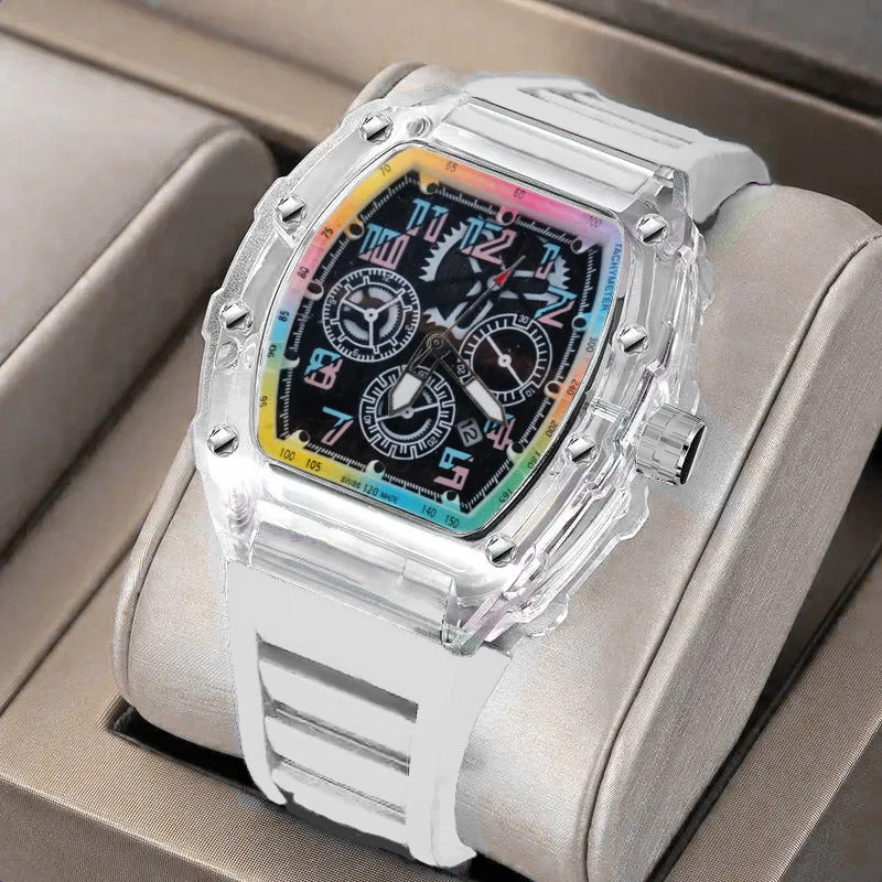 手表男手表男Luxury Trend Men’s Quartz Wristwatch Male Automatic Watch for Man Mechanical Watches Luminous Transparent Sports