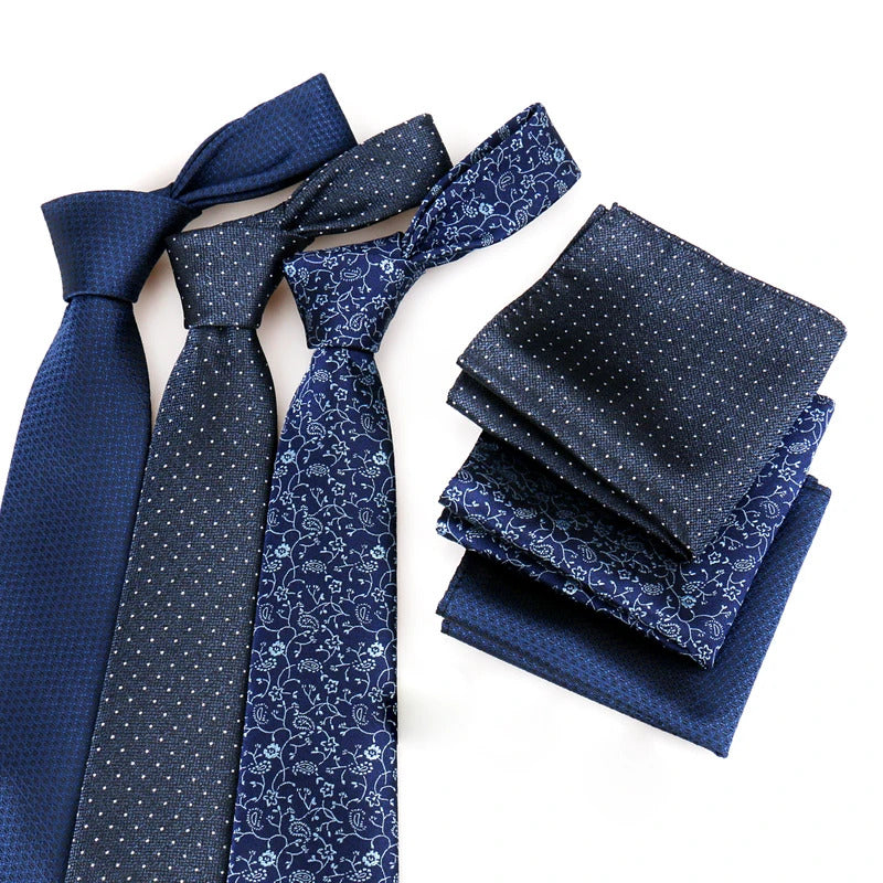 领带男Tie Pocket Square Set For Men Business Necktie Handkerchief Set Jacquard Woven Floral Fashion Paisley Groom Groomsman Gifts