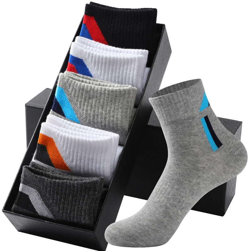 5 Pairs High Quality Men's Socks Anti-odour Breathable Casual Autumn Winter Mid-tube Socks New Men's Socks Sports Cotton Socks男士袜子
