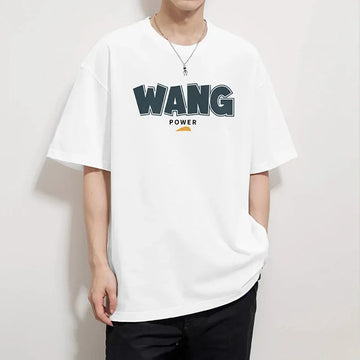 T恤男Trendy Brand Pure Cotton Short Sleeve T-Shirt Round Neck Summer Thin Style White Top Japanese Style Whole Cotton Half Sleeve