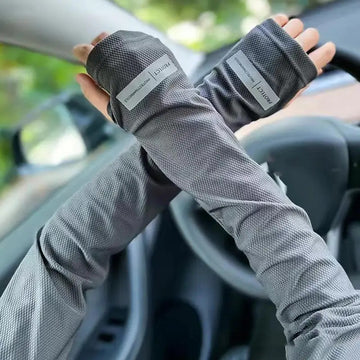 冰袖男Unisex Ice Arm Sleeves Sunscreen Headscarf Elastic Driving Gloves Outdoor UV Protection Arm Cover Sleeves Lightweight Breathable