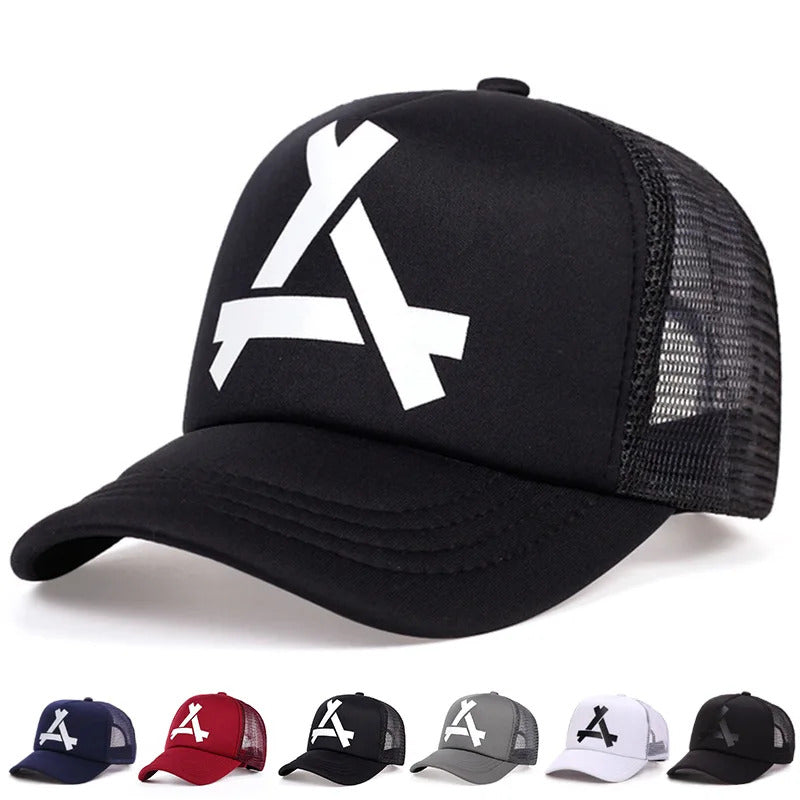 防晒帽男Baseball Cap letter A Mesh Spring and Summer leisure Sports Cap For Men and Women Korean Version Tidal Shade Breathable