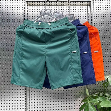 短裤男Men Drawstring Shorts Loose Casual Outdoor Ice Silk Breathable Cool Quick-drying Straight Beach Solid Trend Outer Sweatpants