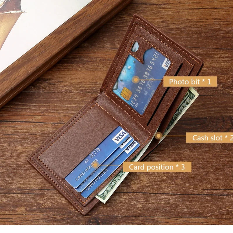 包包男Men Inserts Foldable Wallets Picture Coin Slim Purses Business Money Credit ID Cards Holders Vintage Protection Capacity Bags