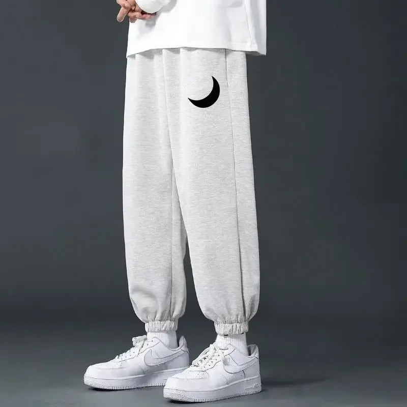 休闲裤男Spring Autumn Loose-Fit Harem Korean Style Trendy Straight-Leg Ankle Bunding Sports Pants Casual Men's Sport Trousers Student