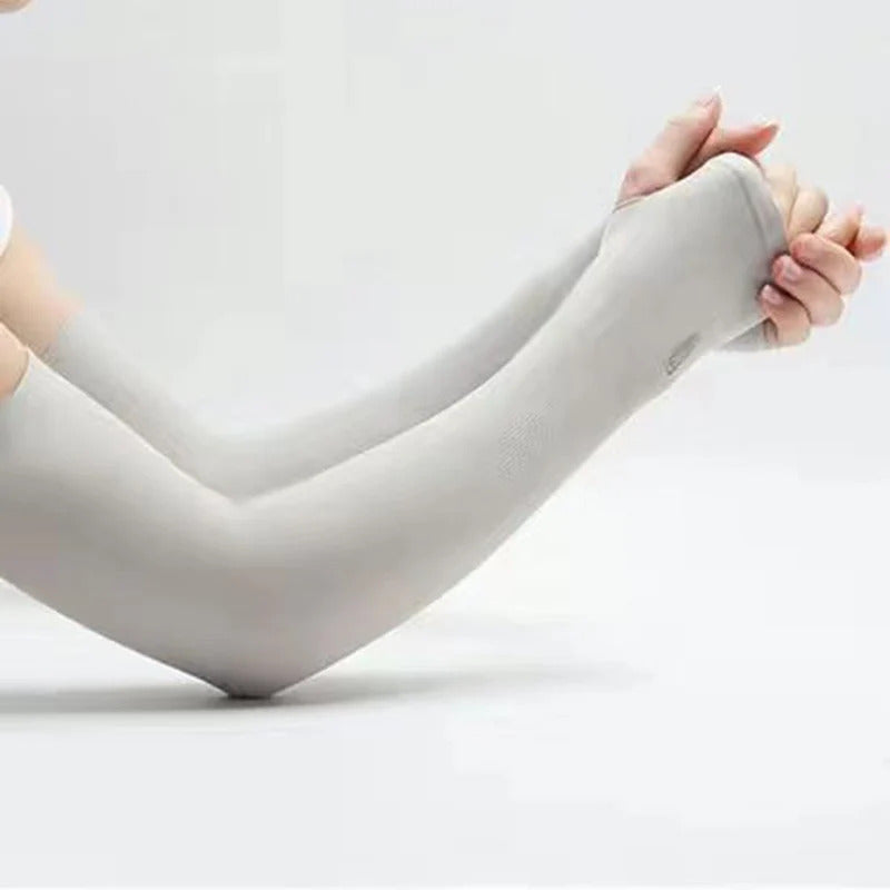 防晒冰袖女Ice Silk Sleeve Sunscreen Cuff Arms Sleeves Uv Sun Protect Anti-Slip Summer Men Women Gloves Outdoor Riding Arms Cover