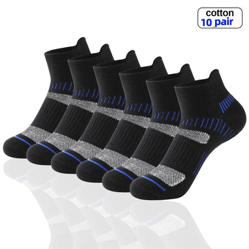 Summer Men Ankle Socks10 Pair High Quality Cotton Athletic Cushioned Breathable Casual Sports Socks Male Short Socks Size 38-48男士袜子