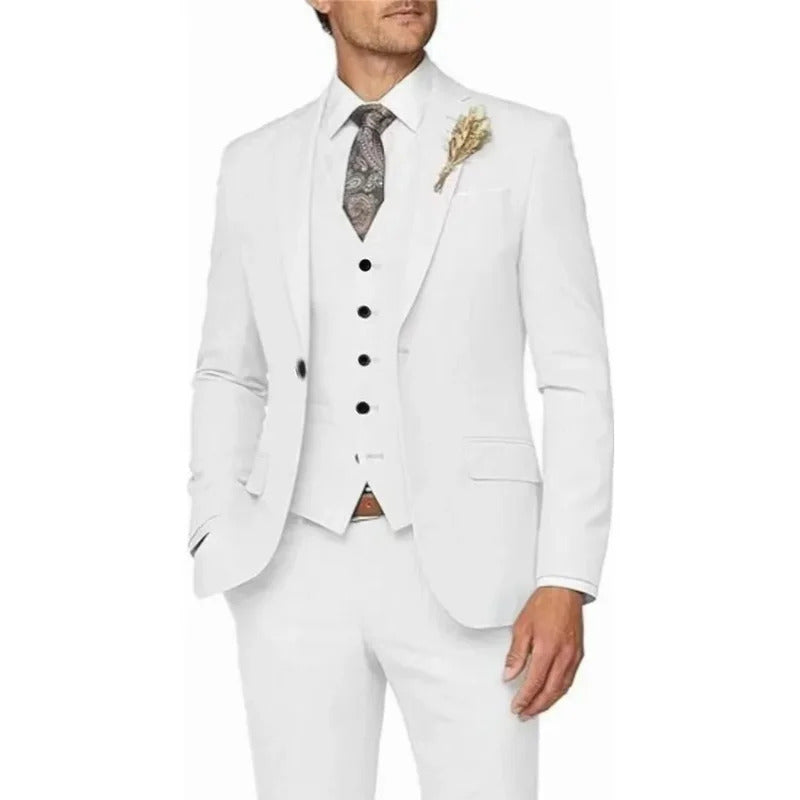 礼服男Formal Men Suits High Quality 2024 Men's Suit 3 Pieces Jacket Vest Pants Elegant Sets Of Clothes For Men Brides Wedding Dresses