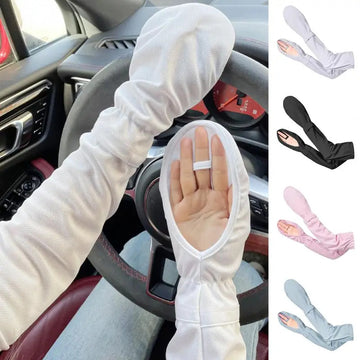 防晒冰袖女1 Pair Summer Sleeve Wraps Sunshade Full Sleeves Anti UV Arm Riding Outdoor Arm Sleeves Camping Gloves